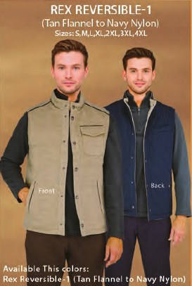 Rex Reversible - Tan Flannel to Navy Nylon Tan Flannel to Navy Nylon