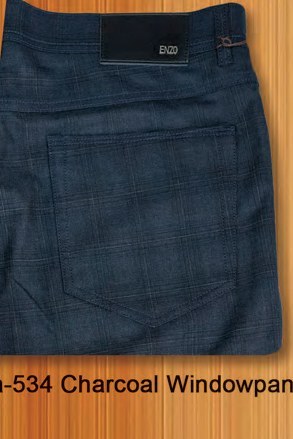 Charcoal Windowpane Alpha Pants Charcoal Windowpane