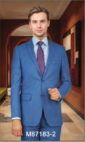 Mantoni Sky Blue Sharkskin Suit Sky Blue Sharkskin