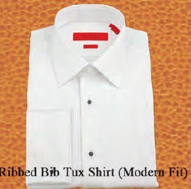 White ribbed-bib tuxedo shirt White