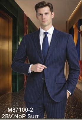 Mantoni Navy Stripe Suit Navy Stripe
