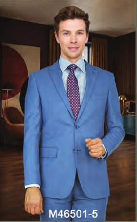 Mantoni Light Blue Birdseye Suit Light Blue Birdseye