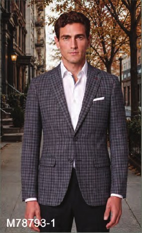 Gray Burgundy Check sport jacket Gray Burgundy Check