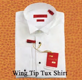 White wing-tip tuxedo shirt Solid White