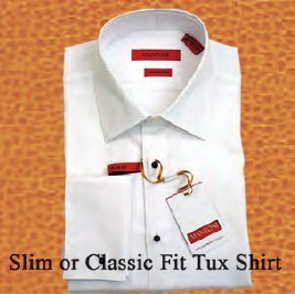 White tuxedo shirt - classic or slim fit Solid White