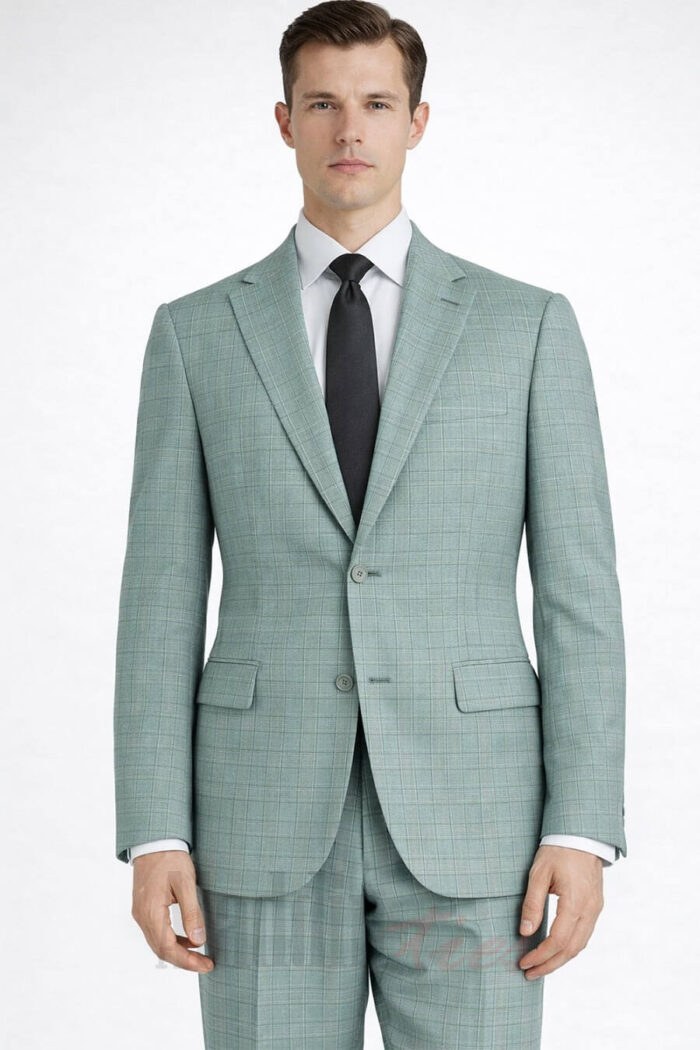 Giorgio Fiorelli Green Plaid Suit Green Plaid