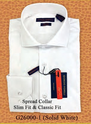 White spread-collar dress shirt Solid White
