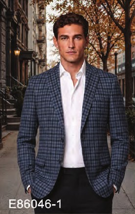 Gray Blue Check sport jacket Gray Blue Check