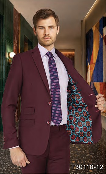 Shown: Burgundy, Manchester Slim Suit. Other colours are supplier-listed options; this photo does not show those colours. The image applies only to the named cut, not every fit in a multi-cut product record.